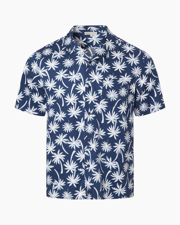 onia Tencel Vacation Shirt Deep Navy/White