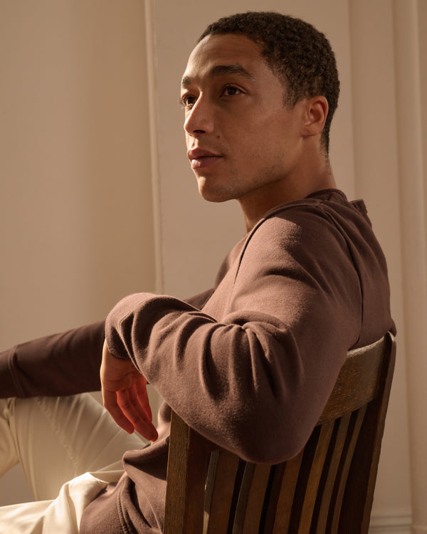 Onia Terry Crewneck Sweater Dark Java