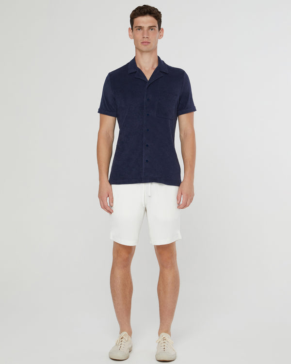 Onia Towel Terry Camp Shirt Deep Navy