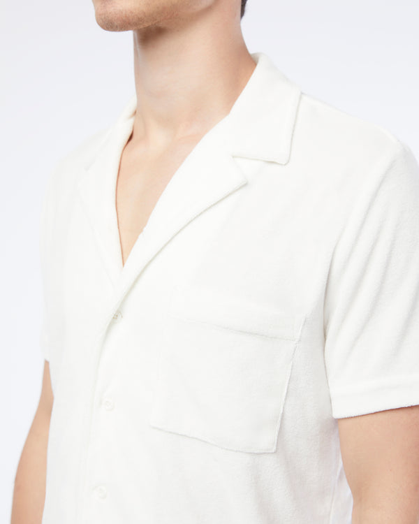 Onia Towel Terry Camp Shirt White