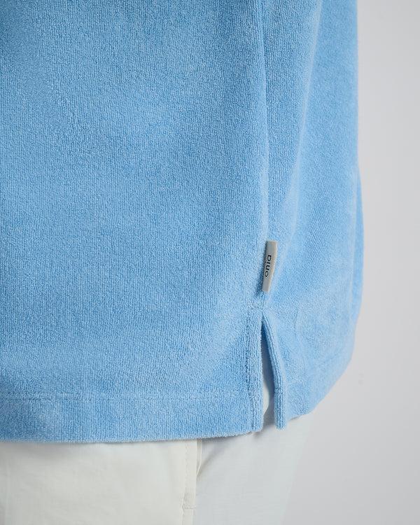 Onia Towel Terry Johnny Collar Polo Air Blue