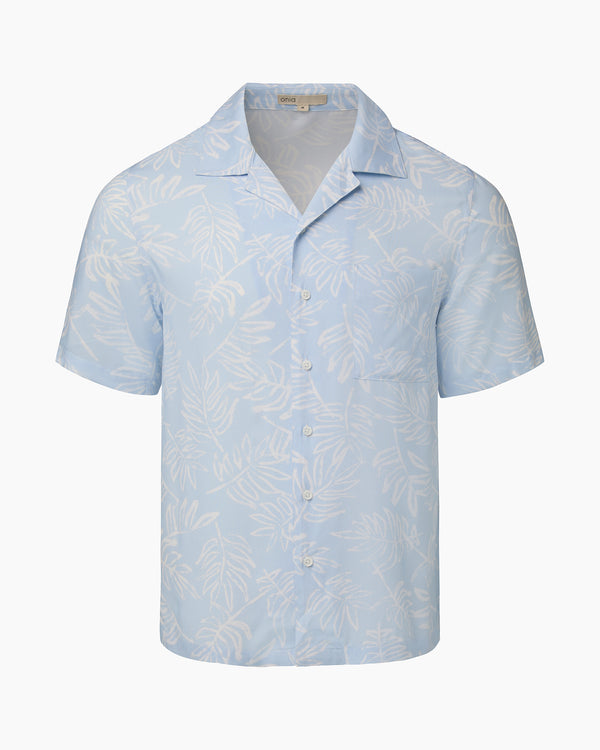 onia Viscose Camp Collar Shirt Light Blue