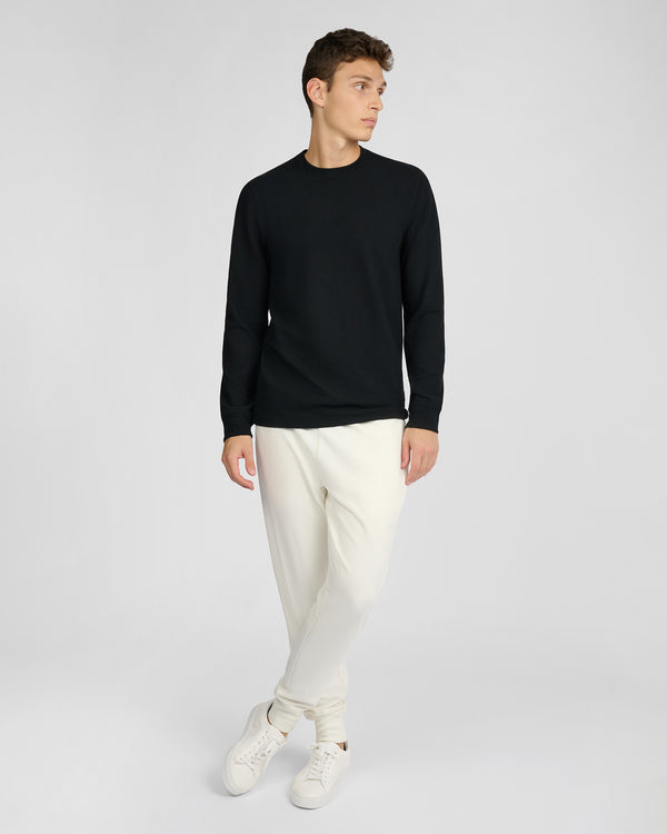Onia Waffle Crewneck Sweater Black