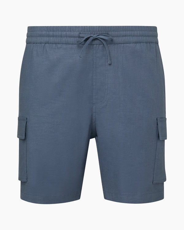 onia Stretch Linen Pull-on Cargo Short Vintage Indigo