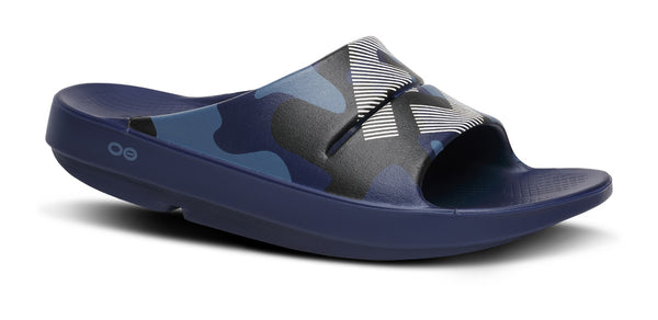 oofos FJ X OOFOS Women's OOahh Sport Slide Sandal - Navy Camo