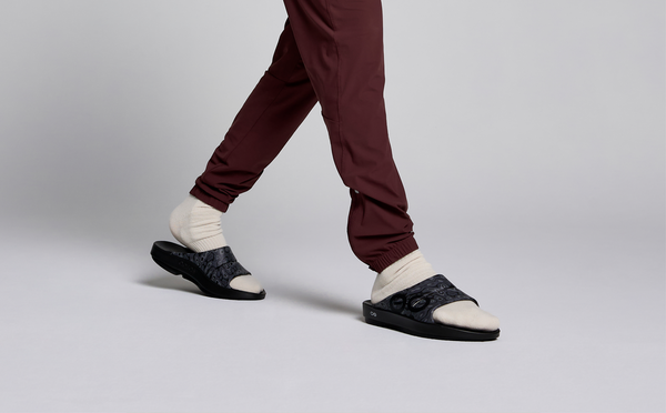 Oofos Men's OOahh Sport Slide Sandal - Black Water Camo