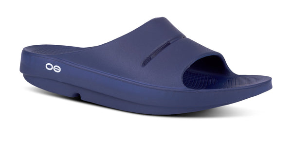 oofos Men's OOahh Slide Sandal - Navy