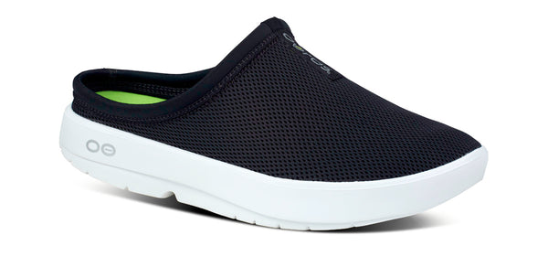 oofos Men's OOcoozie Sport Mule - White Black