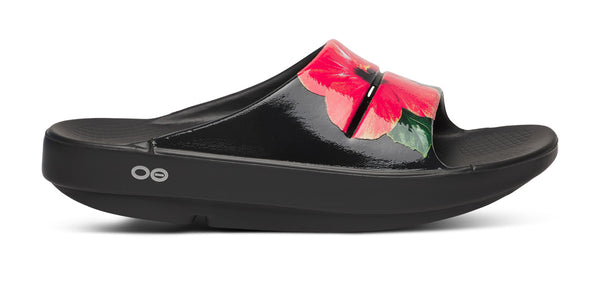 Oofos Women's OOahh Limited Slide Sandal - Hibiscus