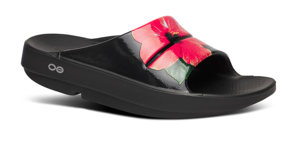oofos Women's OOahh Limited Slide Sandal - Hibiscus
