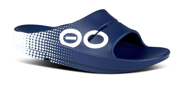 oofos Women's OOahh Sport Slide Sandal - Navy Matrix