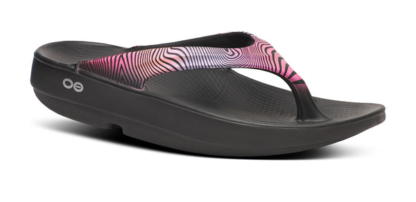 oofos Women's OOlala Limited Sandal - Disco Zebra