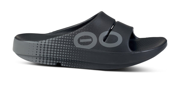 Oofos Women's OOahh Sport Slide Sandal - Black Matrix