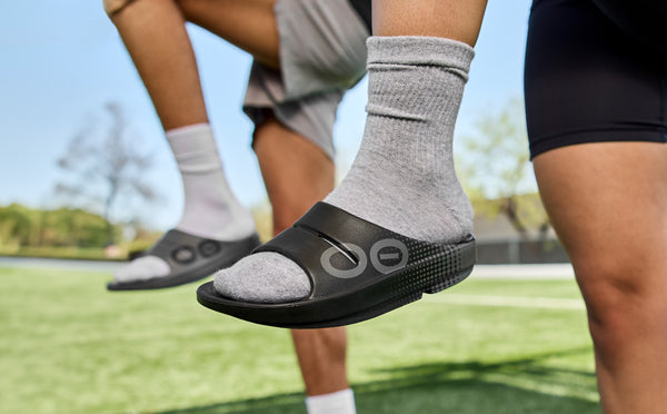 Oofos Women's OOahh Sport Slide Sandal - Black Matrix