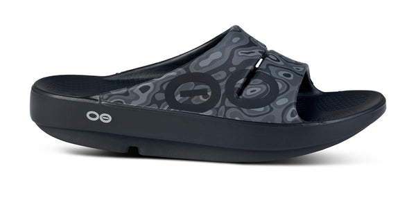 Oofos Women's OOahh Sport Slide Sandal - Black Water Camo