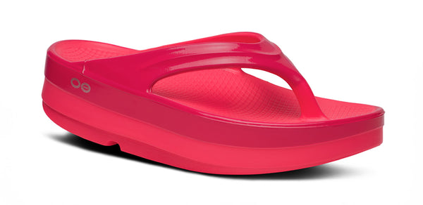 oofos Women's OOmega OOlala Stacked Sandal - Neon Berry Punch