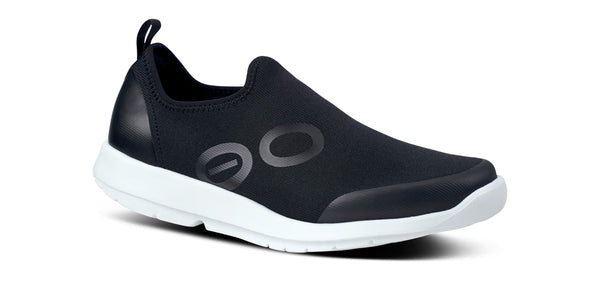 oofos Women's OOmg Sport Low Shoe - White Black (FINAL SALE)