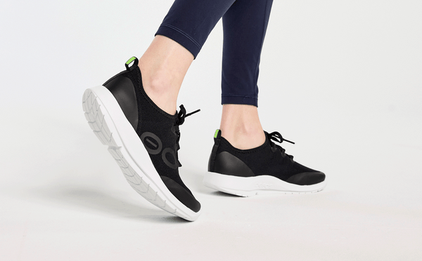 Oofos Women's OOmg Sport LS Low Shoe - White Black (FINAL SALE)