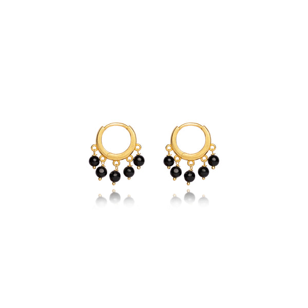 opuline Amelia Black Onyx Mini Hoops