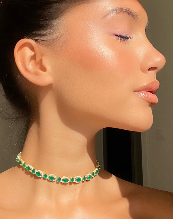 Opuline Lynn Green Onyx Choker