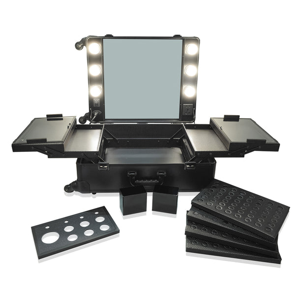 Opv Beauty Black OPV LED Vanity Mirror Case With Legs