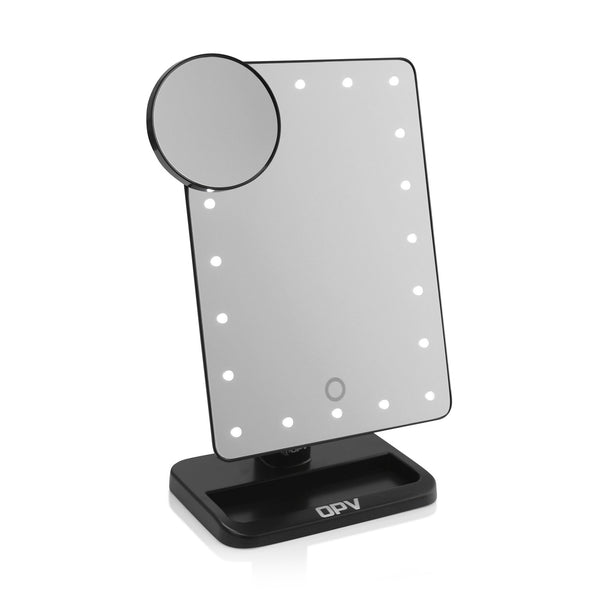 opv beauty Black OPV Touch XL Dimmable LED Makeup Mirror with Detachable Round Mi