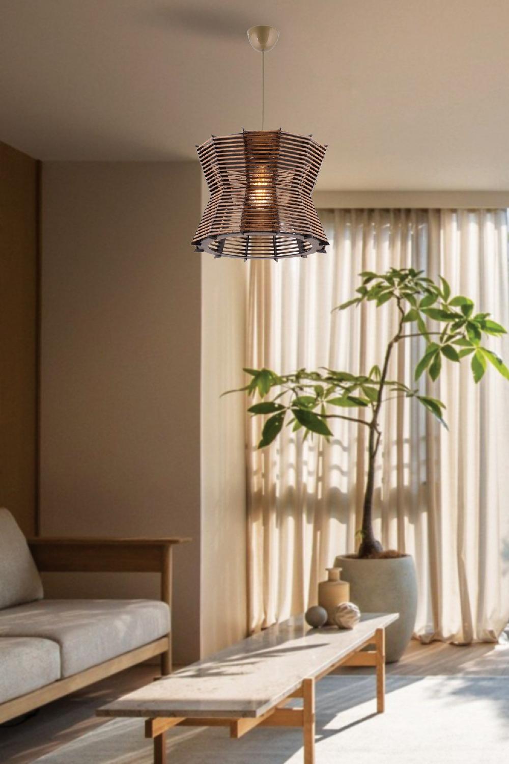 opviq BambooGlow Luxe: Artisan Wooden Chandelier | Opviq