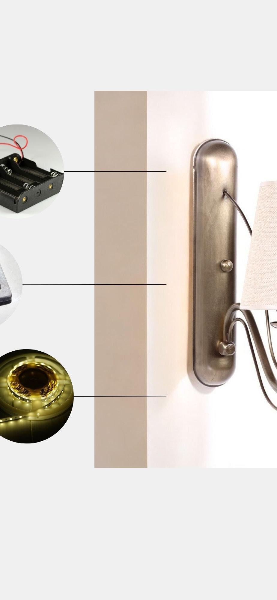 Opviq Beige Radiance: Luxe Metal Fabric Wall Lamp | Opviq