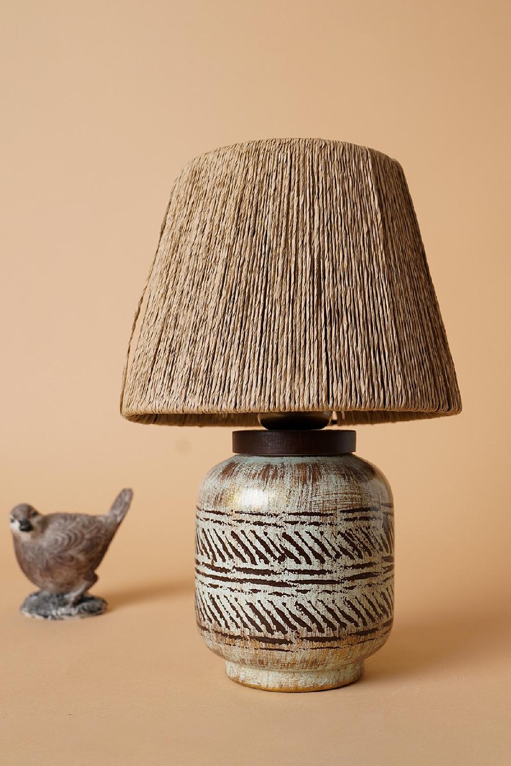 opviq Ceramica Glow: Enchanted Brown Table Lamp | Opviq