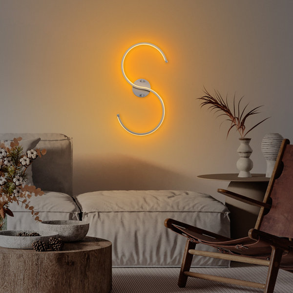 Opviq GloVibe Metal LED Wall Lamp - Grey Elegance | Opviq