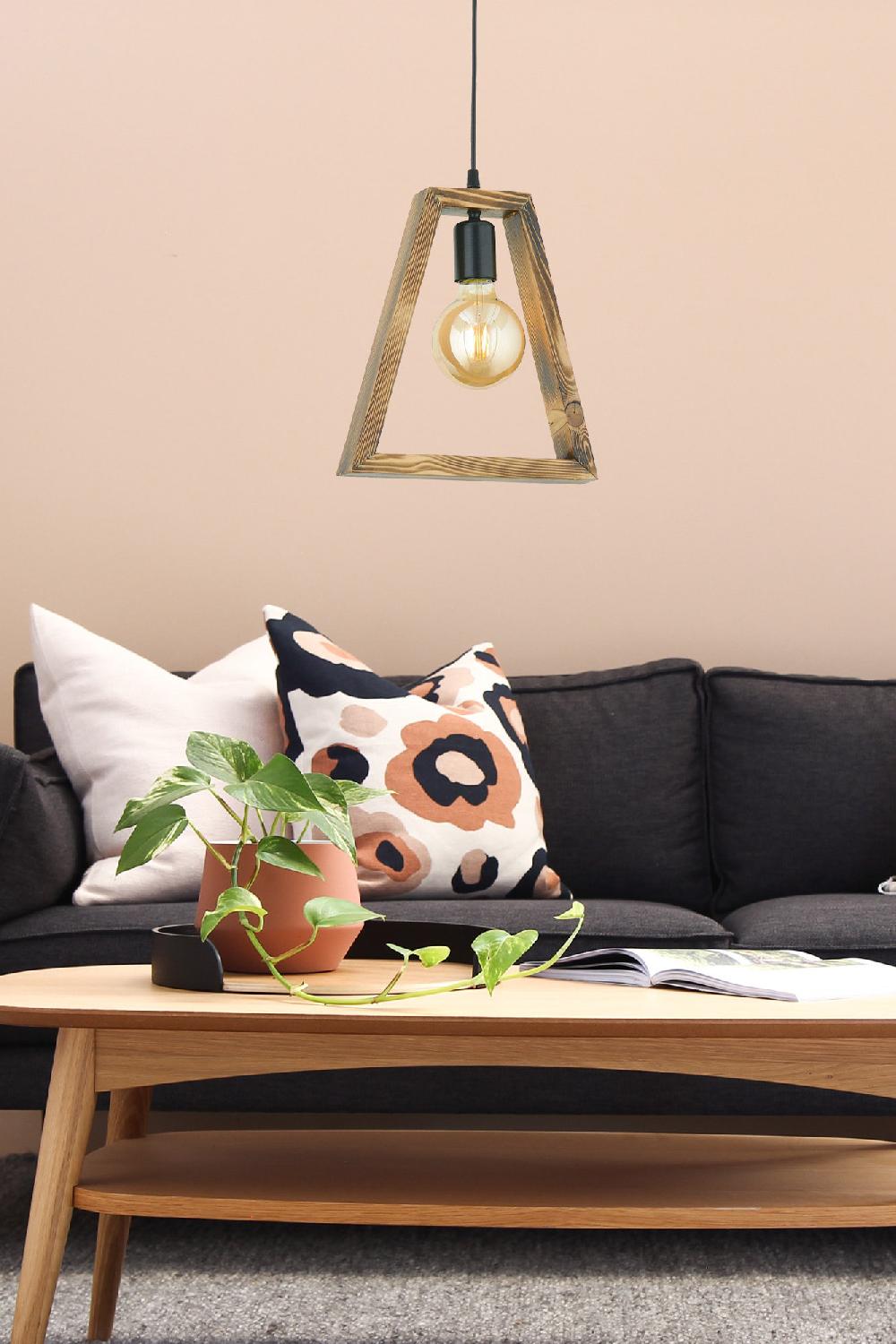 opviq Hornbeam Radiance: Walnut & Noir Chandelier | Opviq