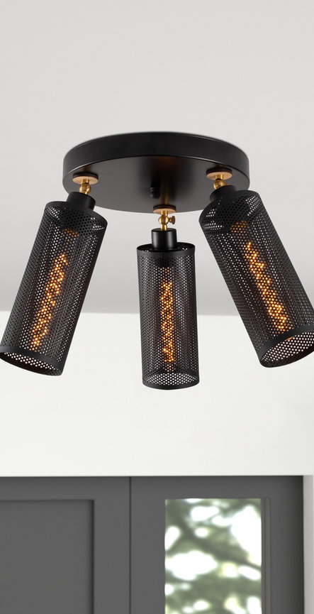 opviq LumaCraft Black Chandelier: Industrial Elegance | Opviq
