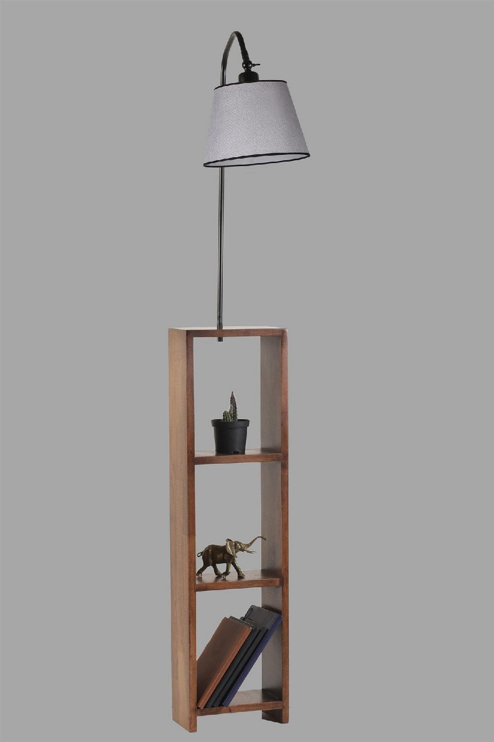 Opviq LumaNest: Elegant Black Metal Shelf Lamp | Opviq
