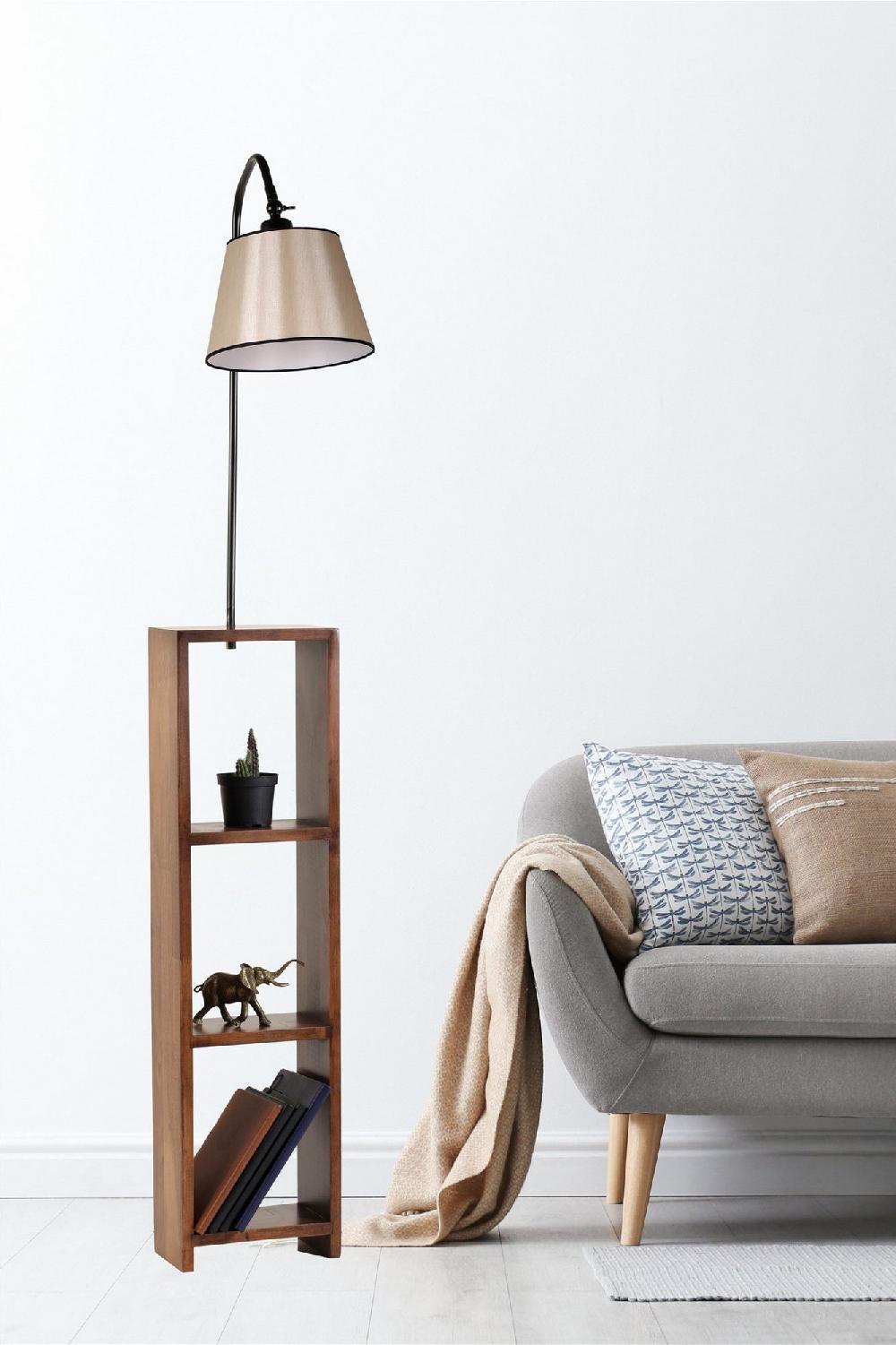 opviq LumaNest: Elegant Black Metal Shelf Lamp | Opviq