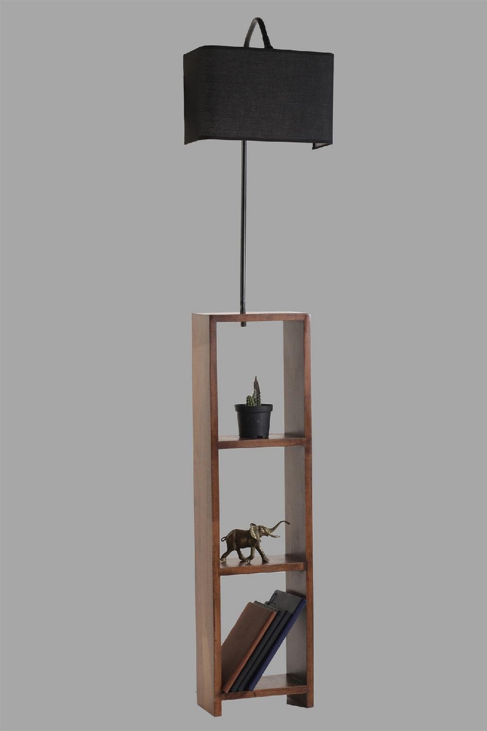 Opviq LumaNest: Elegant Black Metal Shelf Lamp | Opviq