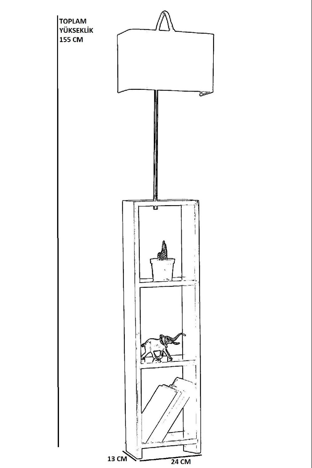 Opviq LumaNest: Elegant Black Metal Shelf Lamp | Opviq