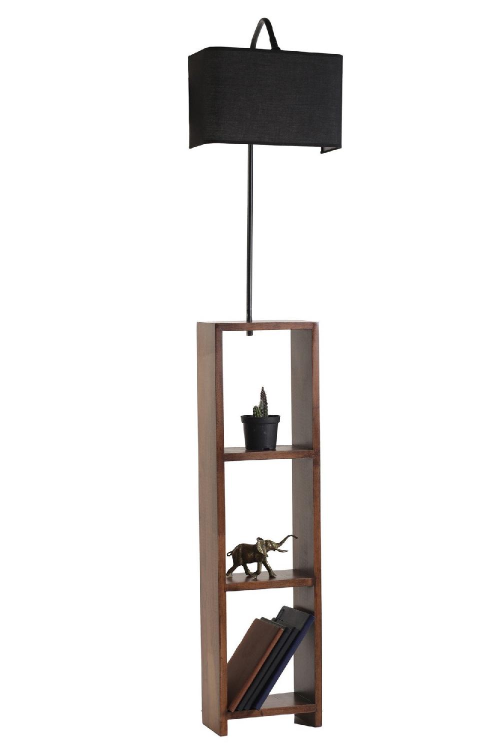 opviq LumaNest: Elegant Black Metal Shelf Lamp | Opviq