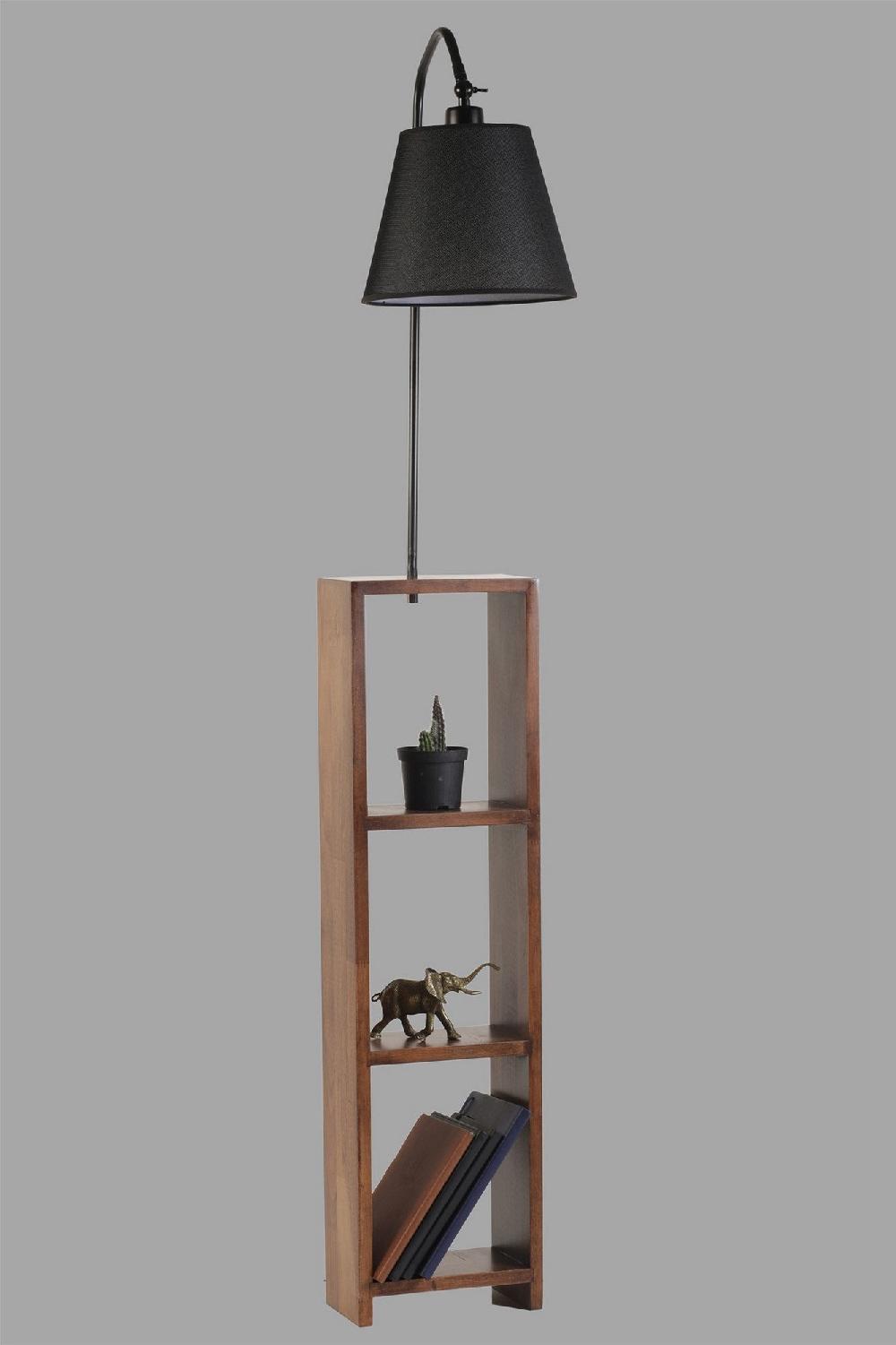 Opviq LumaNest: Elegant Black Metal Shelf Lamp | Opviq