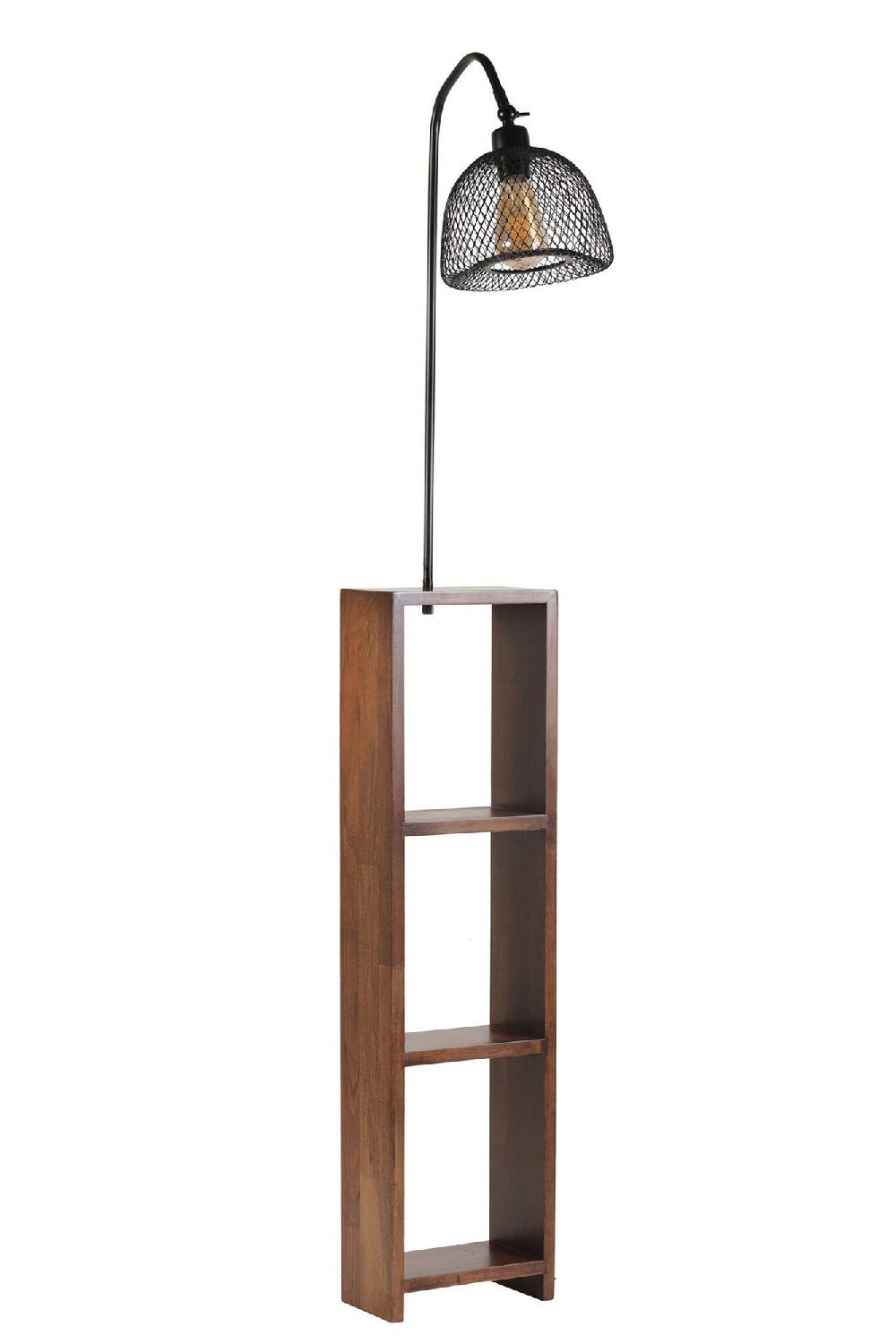 Opviq LumaNest: Elegant Black Metal Shelf Lamp | Opviq