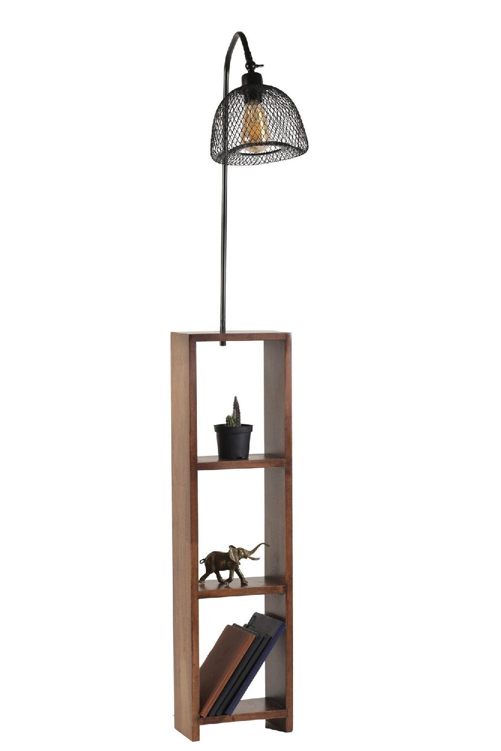 opviq LumaNest: Elegant Black Metal Shelf Lamp | Opviq