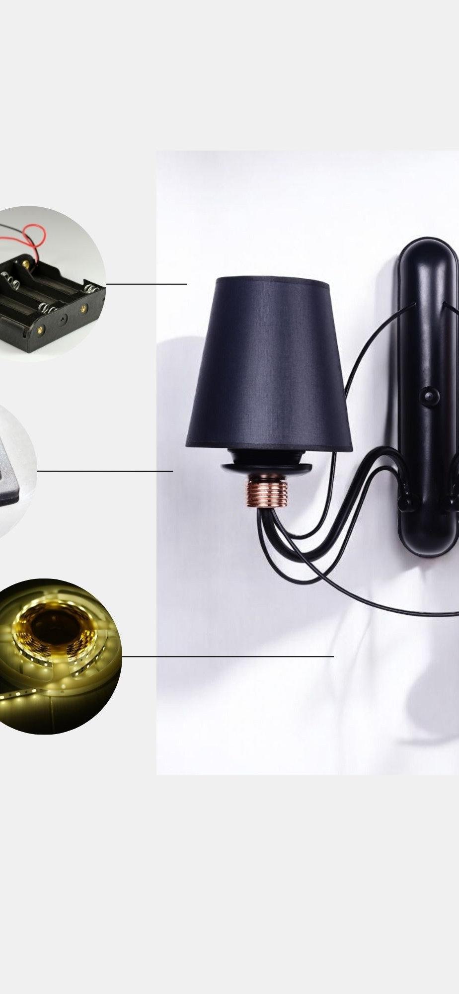 Opviq LumaTique Noir: Elegant Battery Wall Sconce | Opviq