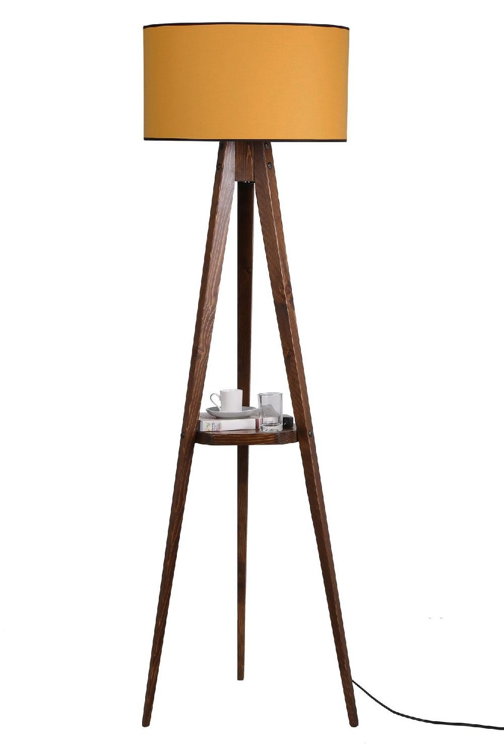 Opviq Lumeva Woodlight: Walnut & Mustard Elegance | Opviq