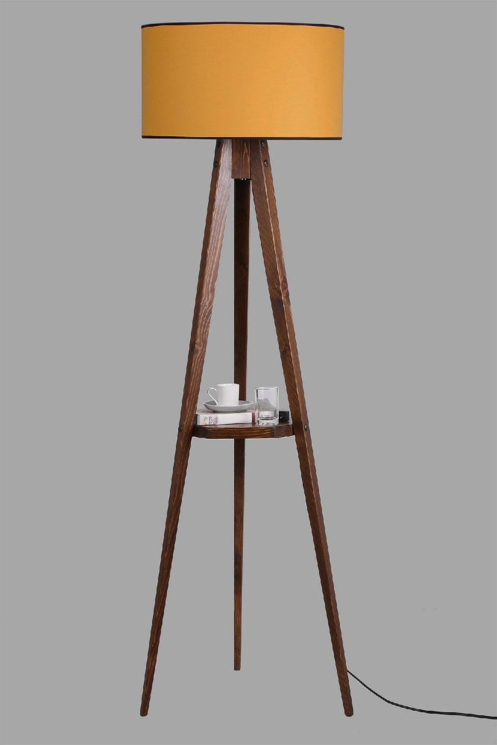 Opviq Lumeva Woodlight: Walnut & Mustard Elegance | Opviq