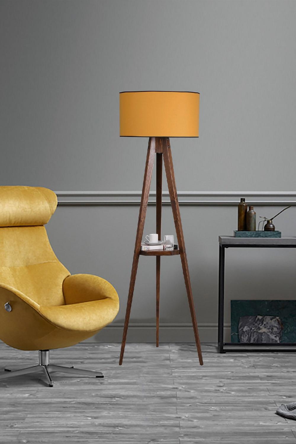 opviq Lumeva Woodlight: Walnut & Mustard Elegance | Opviq