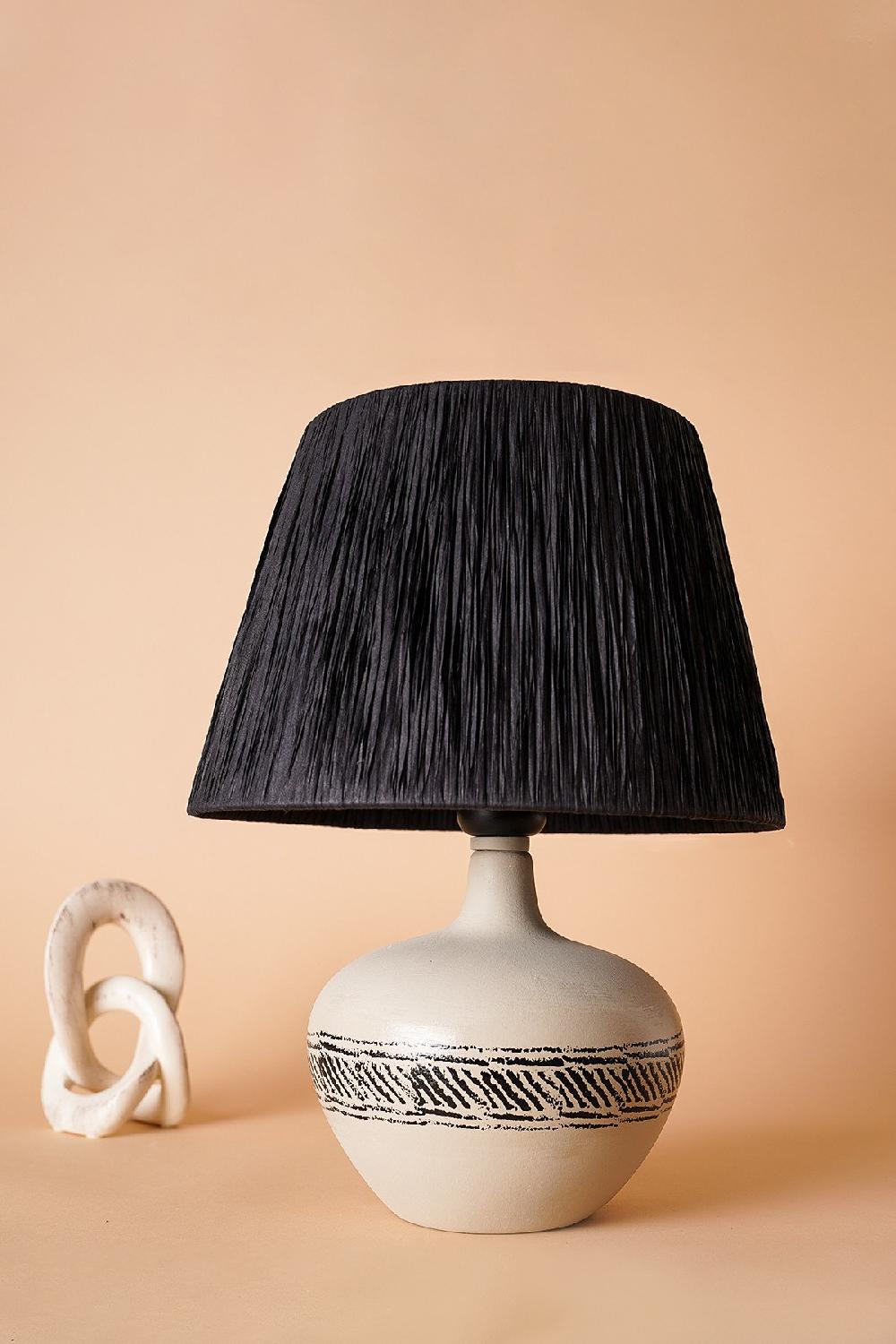 Opviq LumiCeram Elegance: Cream & Noir Table Glow | Opviq