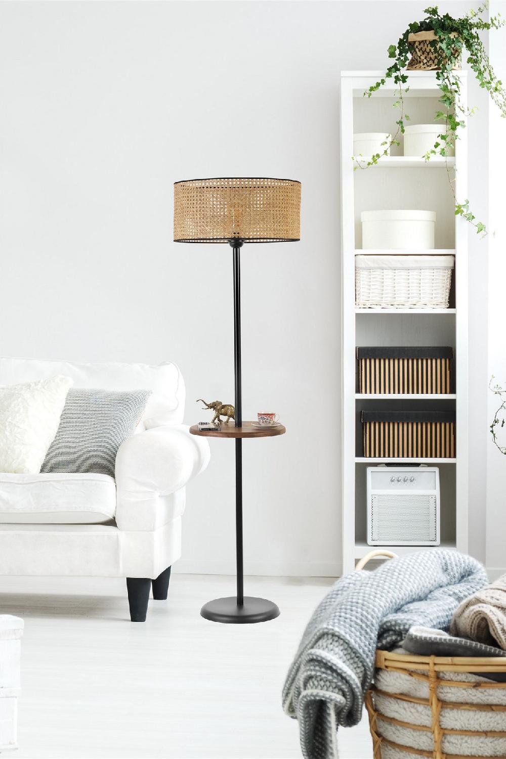 opviq Luminara BeechGlow: Elegant Metal Shelf Lamp | Opviq