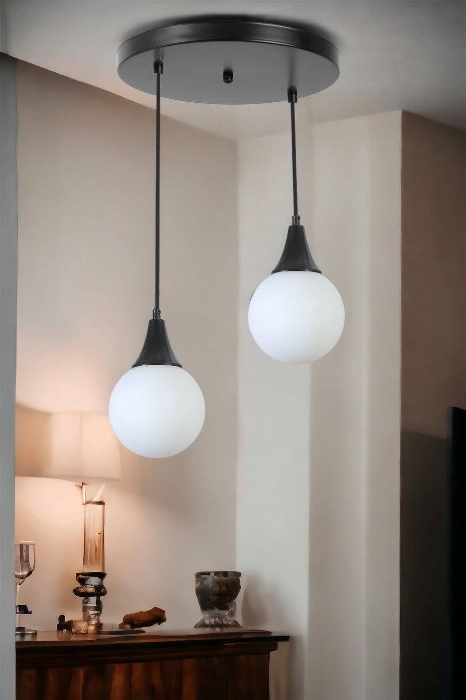 Opviq Luminara Elegance: Black & White Chandelier Delight | Opviq