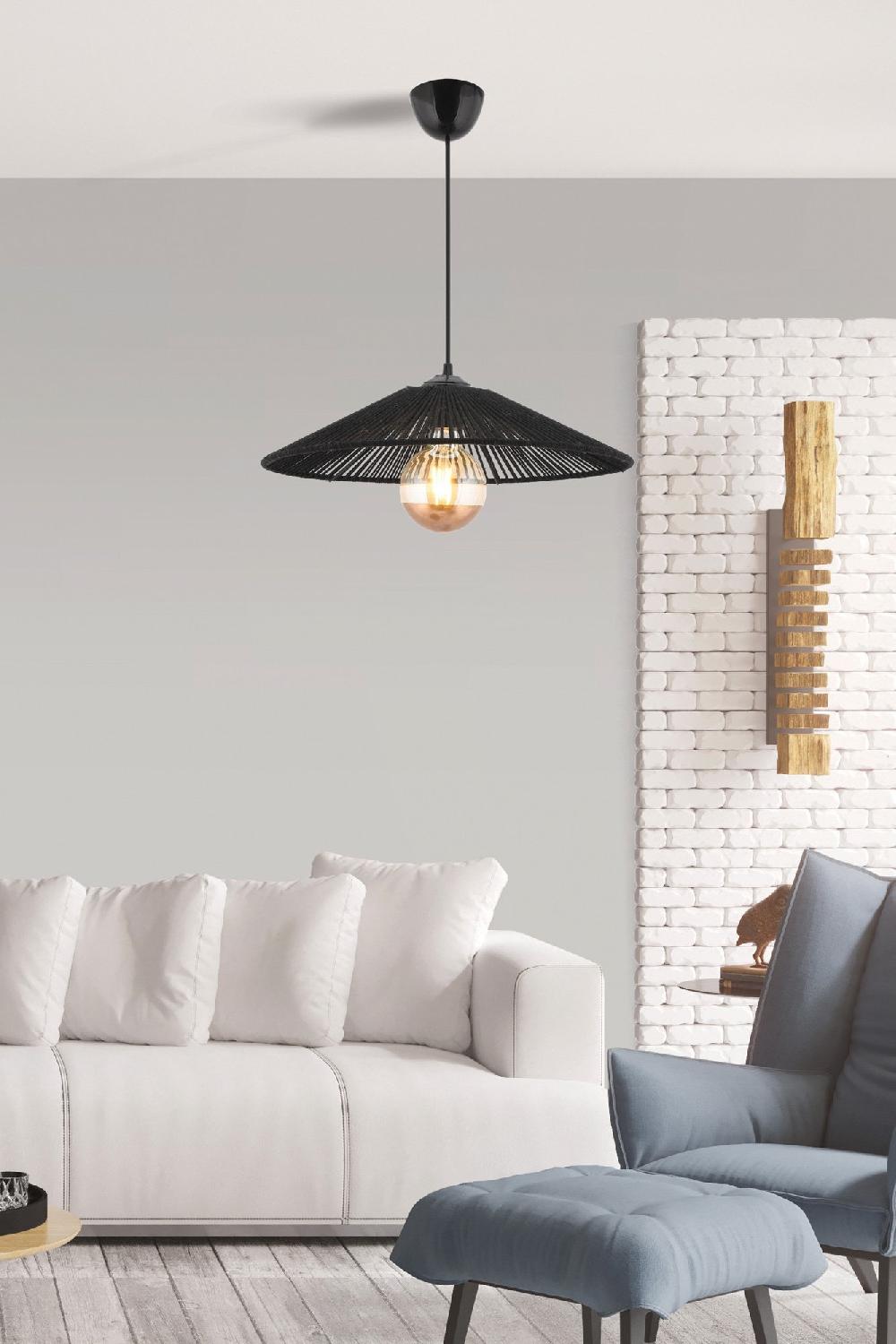 opviq Luminara JuteGlow Chandelier 40x40 cm Black Elegance | Opviq