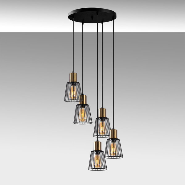 Opviq Luminara Noir: Industrial Elegance Chandelier | Opviq