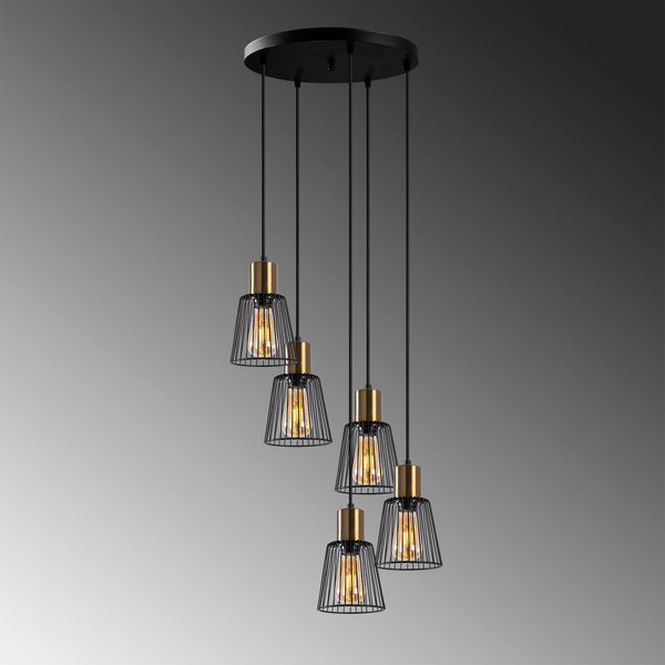 Opviq Luminara Noir: Industrial Elegance Chandelier | Opviq